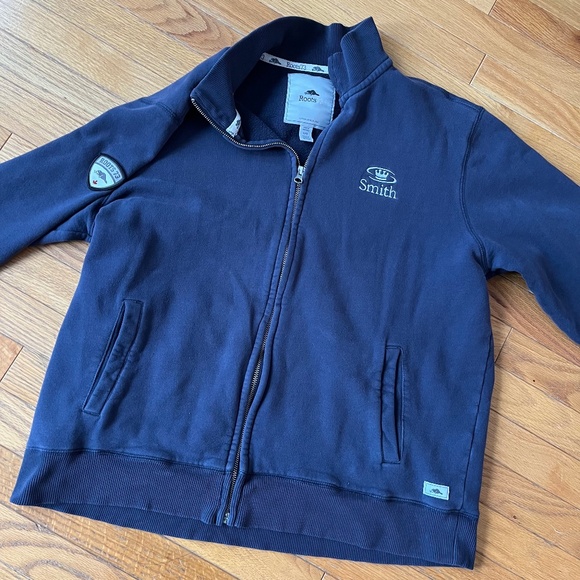 Navy Roots Zip Up Sweatshirt with Smith Embroidery - Picture 1 of 7